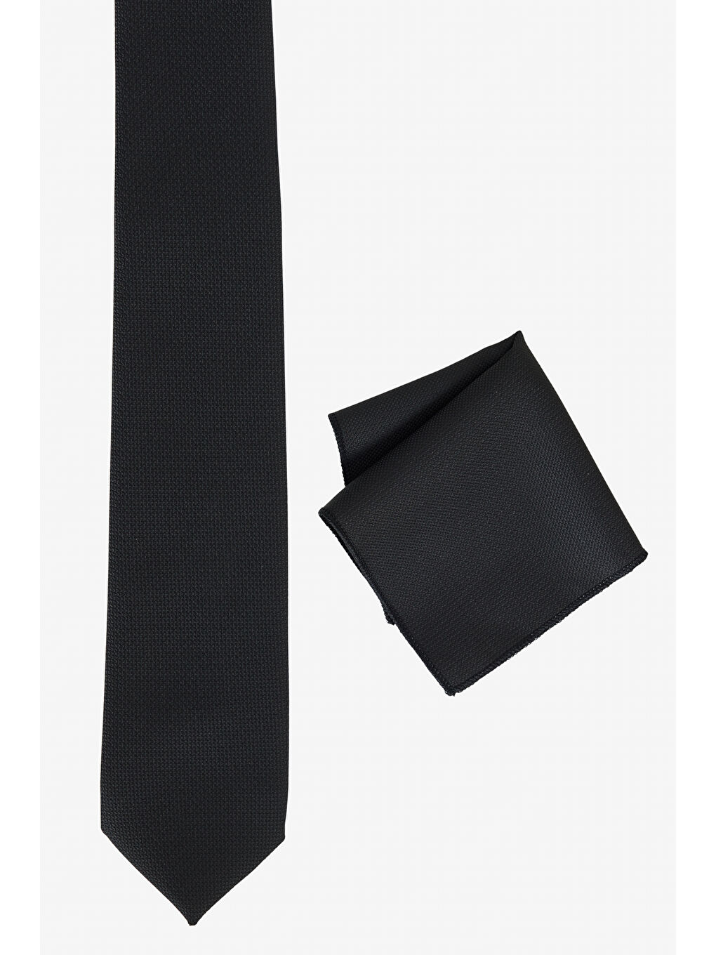 Erkek Siyah Kravat-Mendil Set