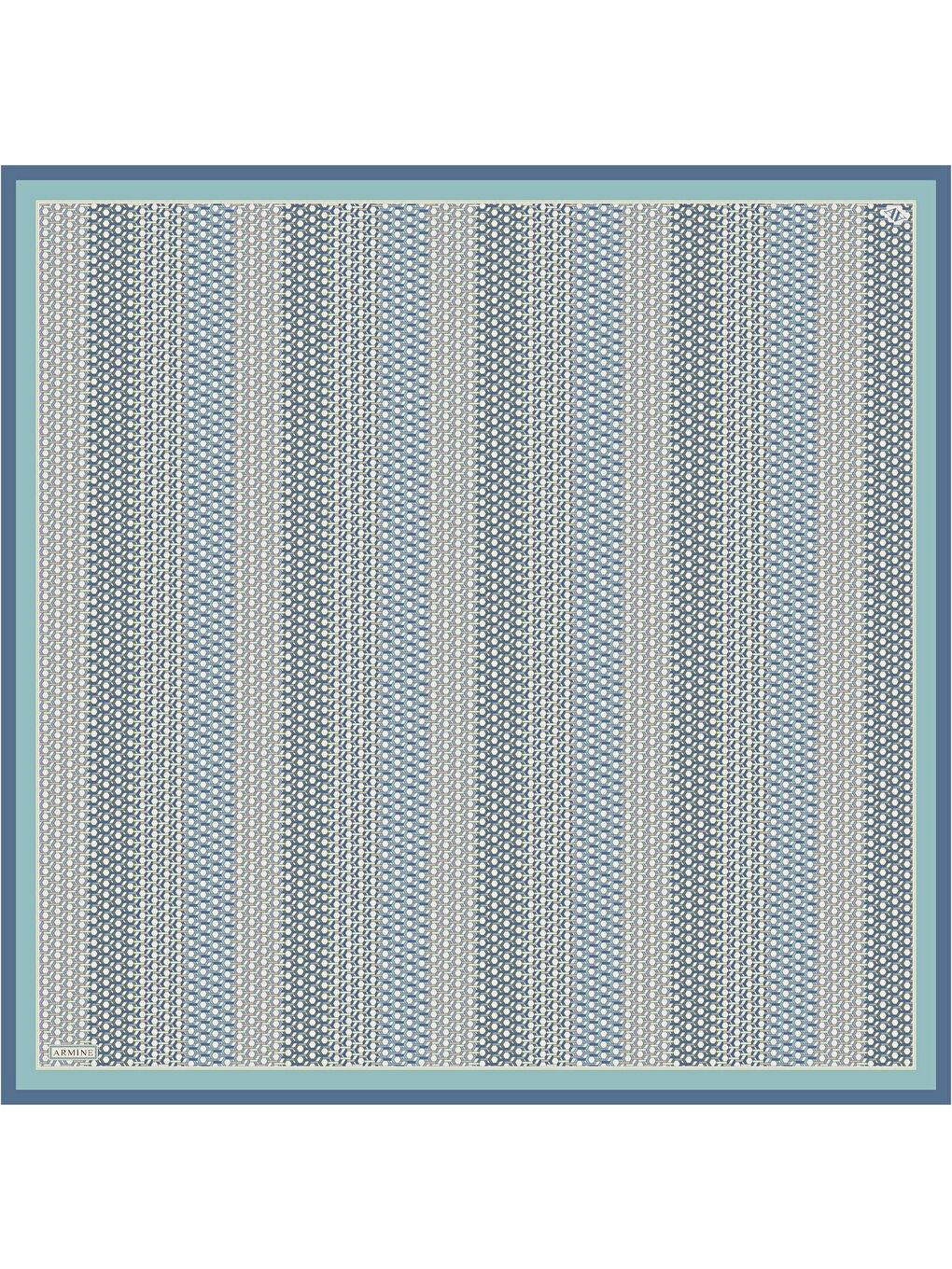 Yeşil Geometrik Desenli Saf İpek Sura Eşarp 9319 50-3