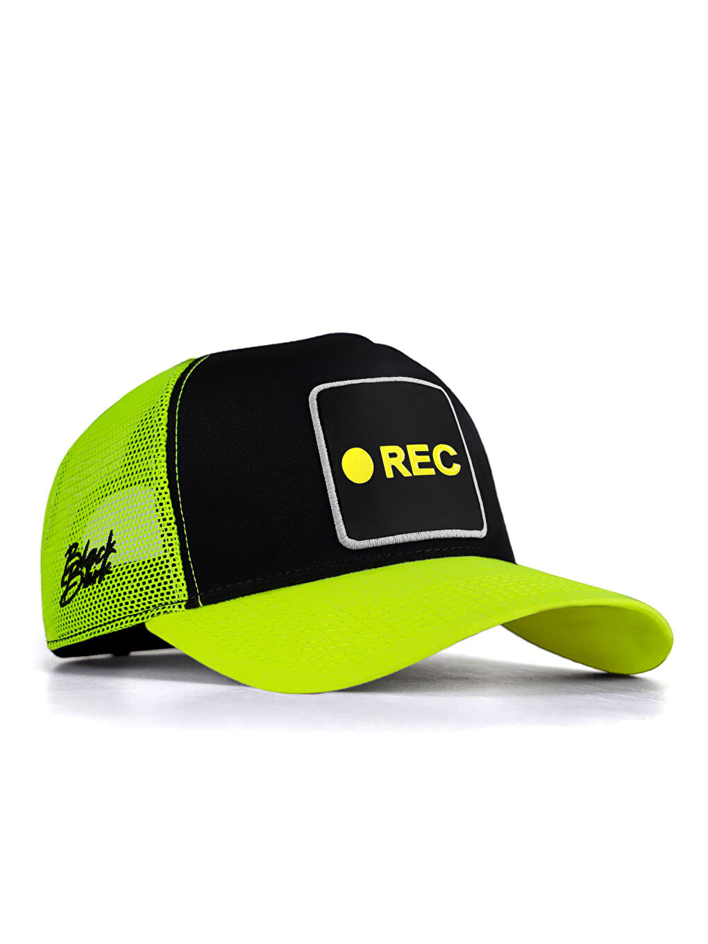 BlackBörk Bej V1 Trucker Rec - 1sb Kod Logolu Unisex Neon Siperli Neon-siyah Şapka (CAP)