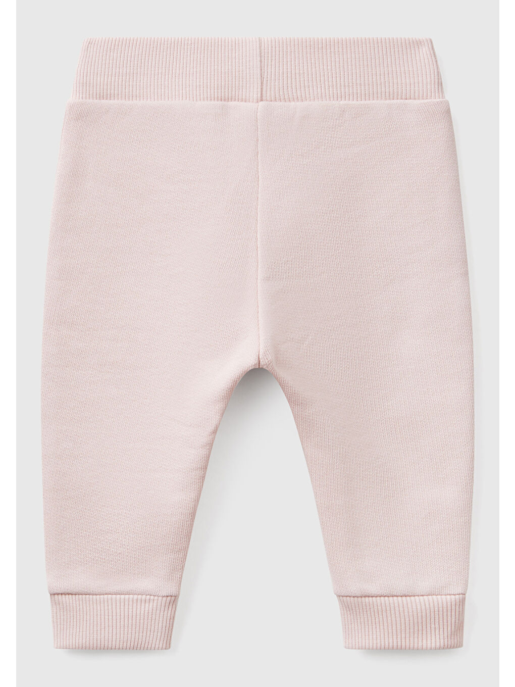 Bebek Toz Pembe Tavşan Baskılı Beli ve Paçası Lastikli Eşofman Altı-1