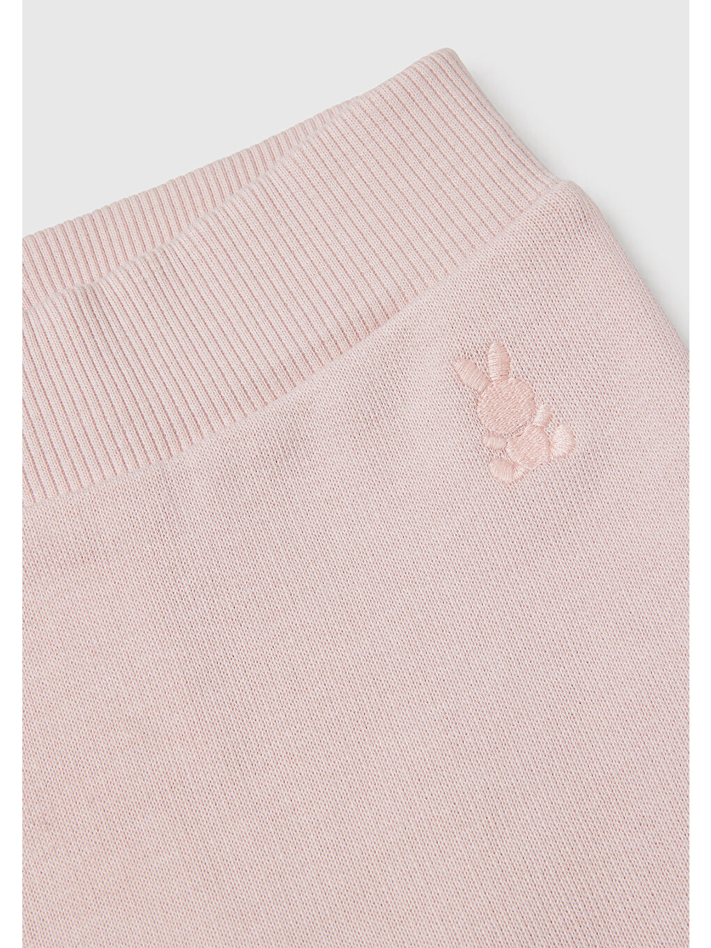 Bebek Toz Pembe Tavşan Baskılı Beli ve Paçası Lastikli Eşofman Altı-2