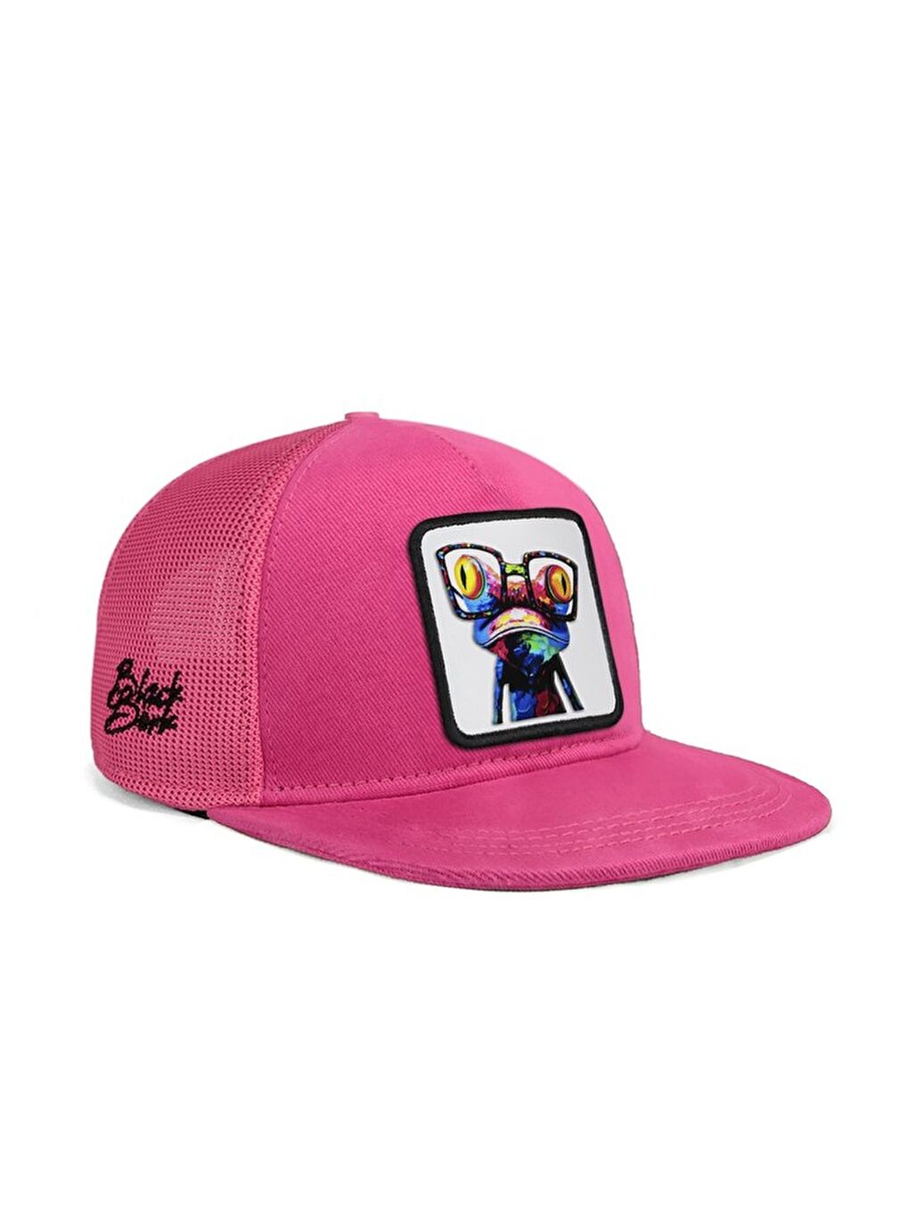 BlackBörk Beyaz V1 Trucker Hip Hop Kids Bukalemun - 1bs Kod Logolu Unisex Pembe Çocuk Şapka (CAP)