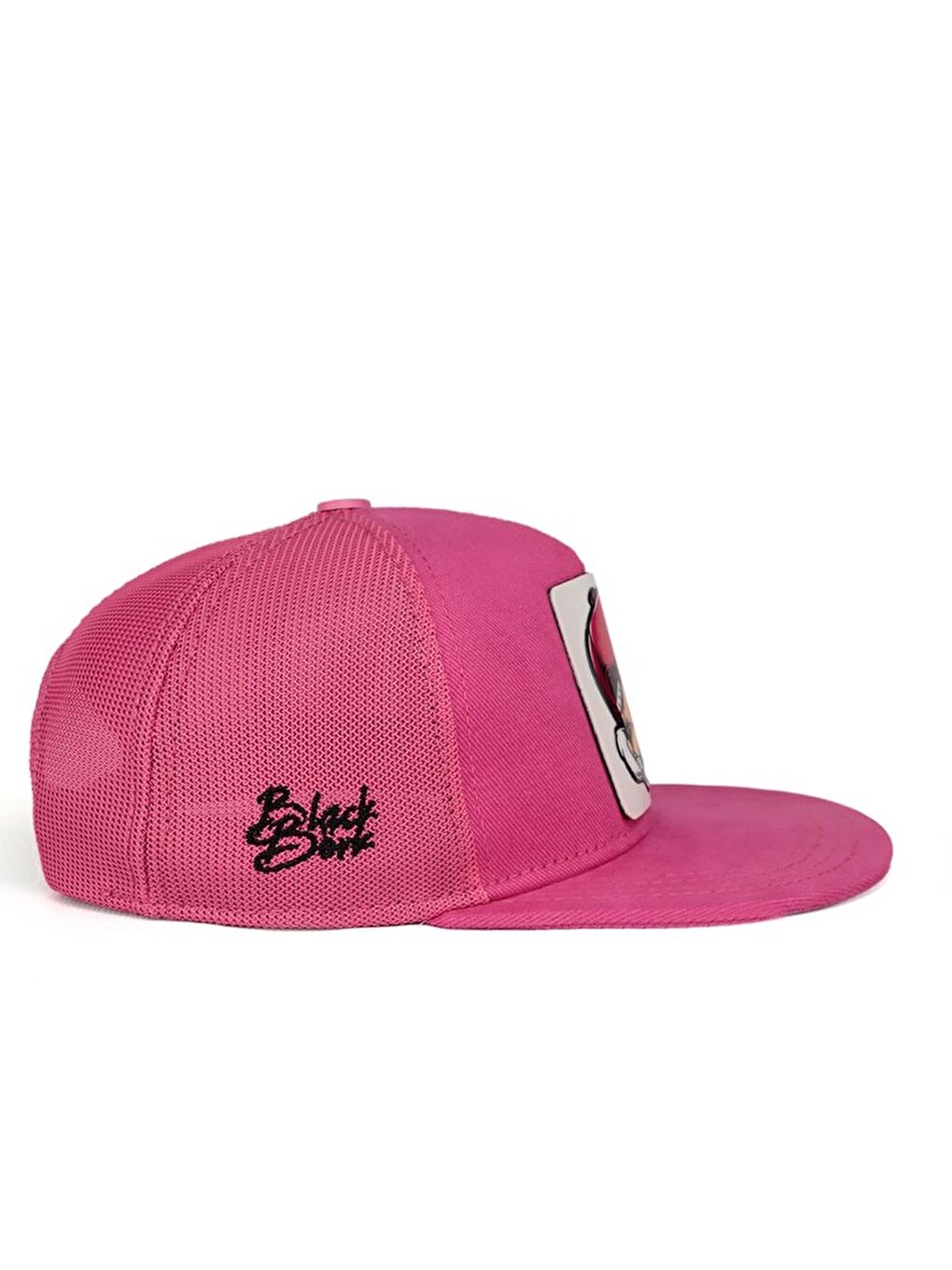 BlackBörk Beyaz V1 Trucker Hip Hop Kids Bukalemun - 1bs Kod Logolu Unisex Pembe Çocuk Şapka (CAP) - 1