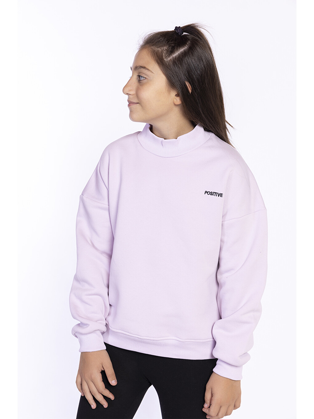 Lila Kız Çocuk İçi Pamuklu Sweatshirt