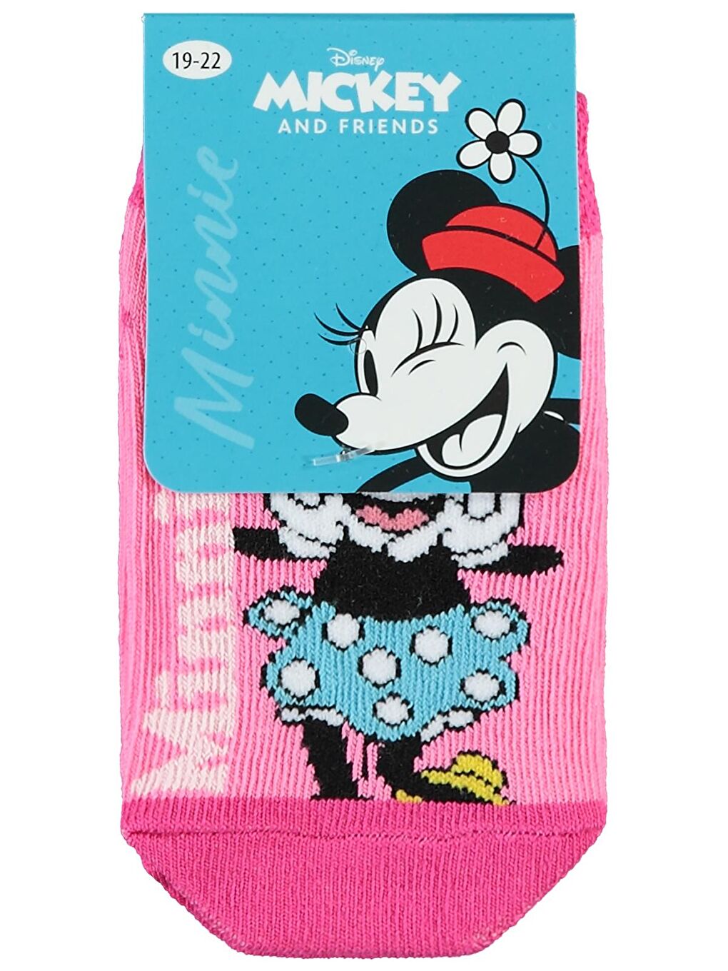 Civil Pembe MN22134-4 Minnie Mouse 3-11 Yaş Kız Patik Çorap