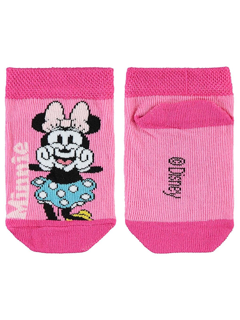 Civil Pembe MN22134-4 Minnie Mouse 3-11 Yaş Kız Patik Çorap - 1