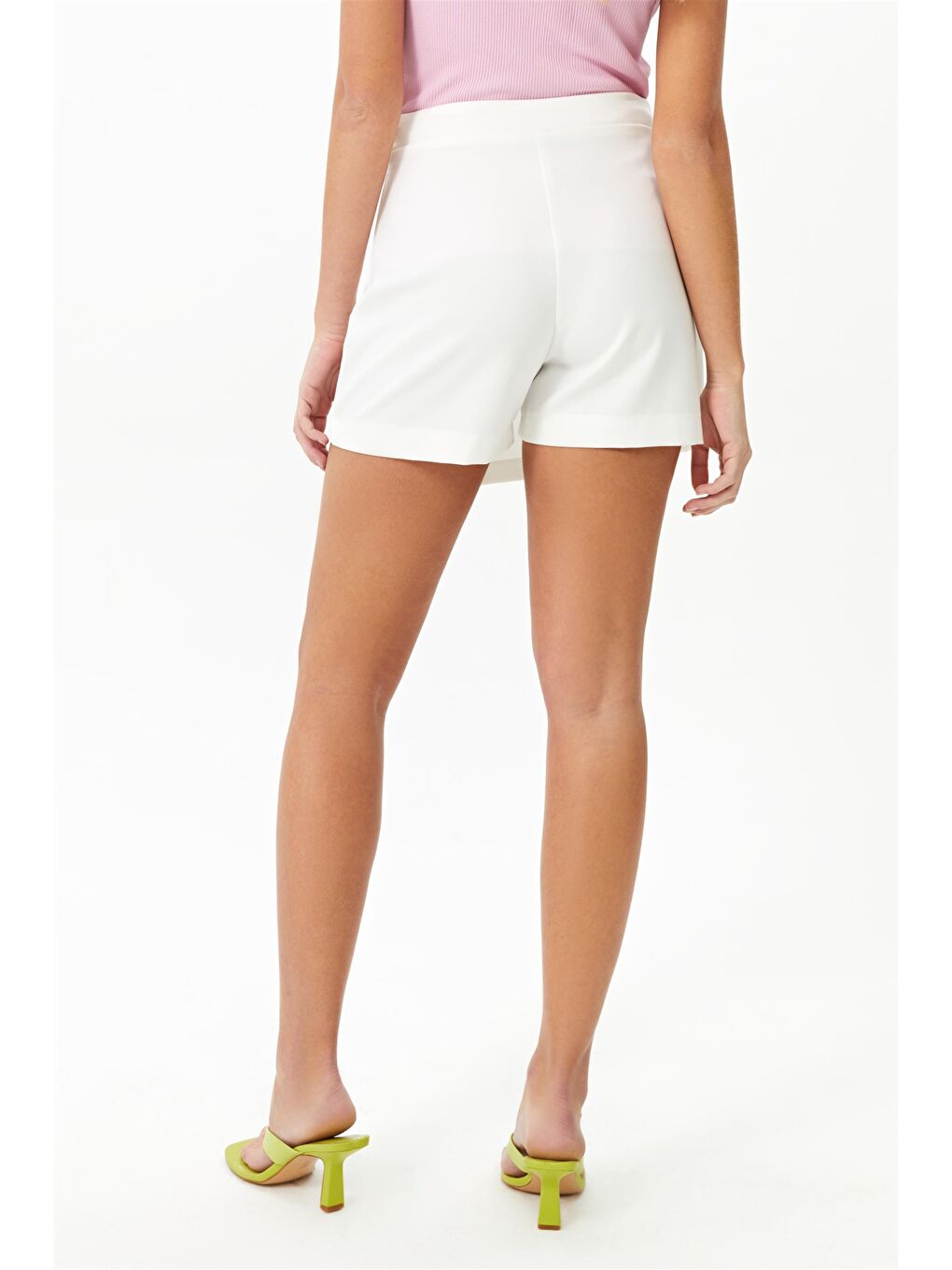 Ekru Mini Şort Etek-4