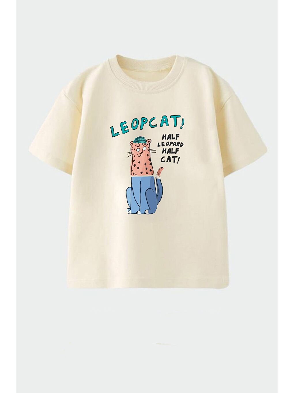 Bej Erkek Çocuk Pamuklu Baskılı T-Shirt