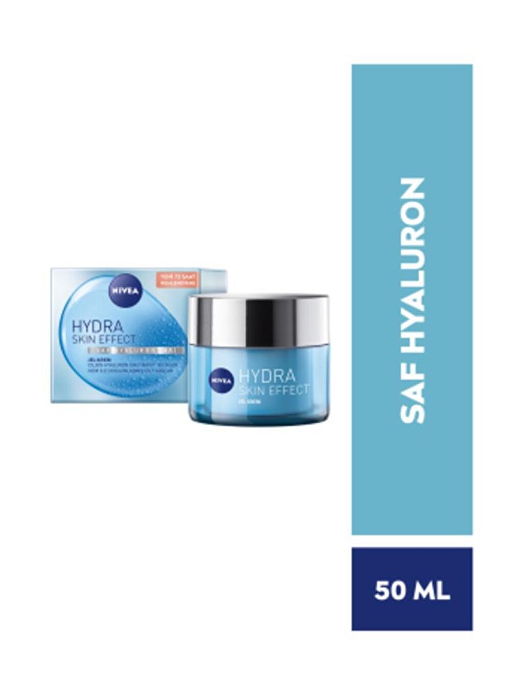 NIVEA Şeffaf Hydra Skin Effect Ne mlendirici Jel Krem 50 ml, Saf Hyaluron, 72 Saat Ne mlendirme, Tüm Cilt Tipleri