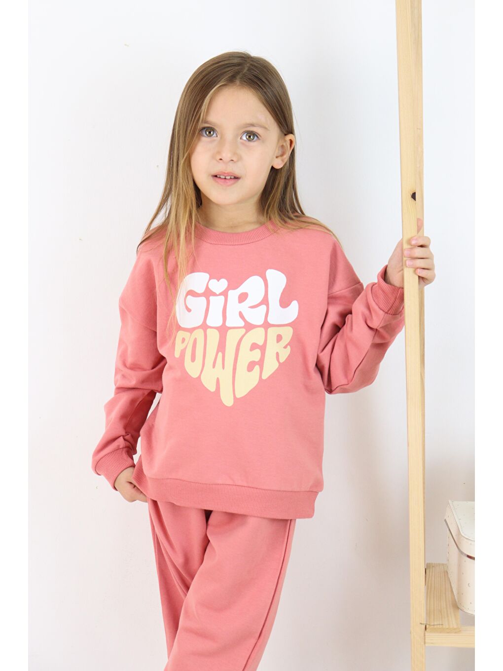 Pembe GirlPower Baskılı Takım-1