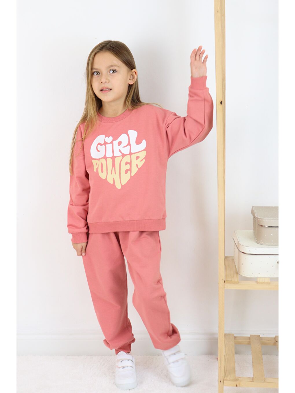 Pembe GirlPower Baskılı Takım-2
