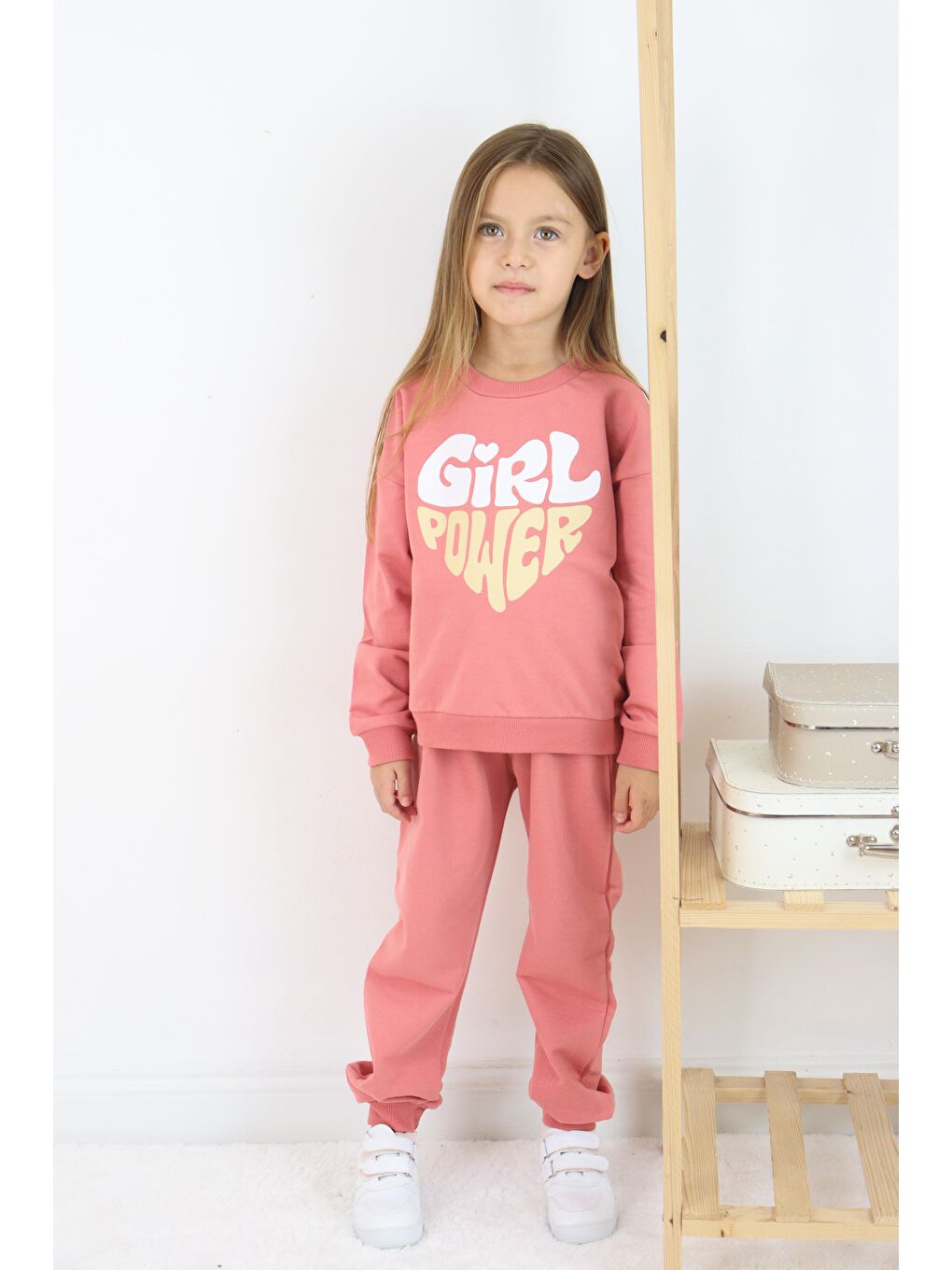 Pembe GirlPower Baskılı Takım-4
