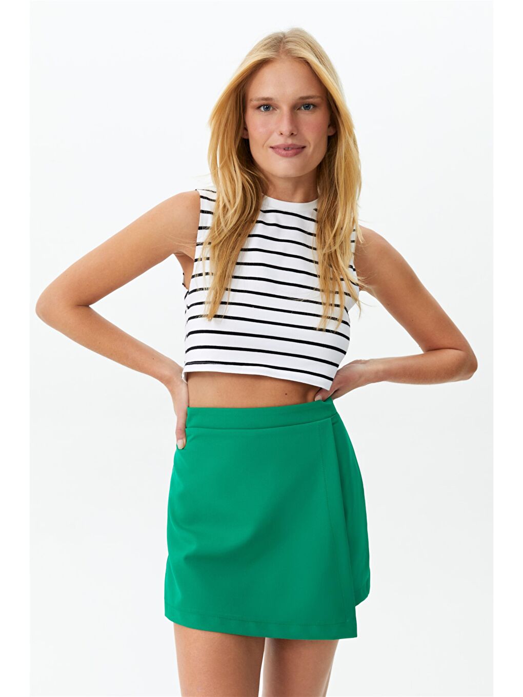 Yeşil Mini Şort Etek-2