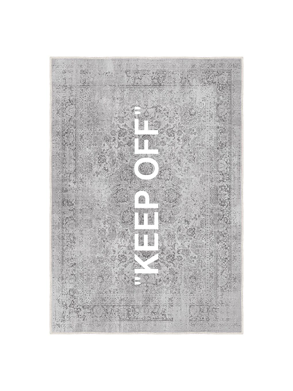 Gri Dekoratif Özel Tasarım Yıkanabilir, Modern Halı 80x150-3
