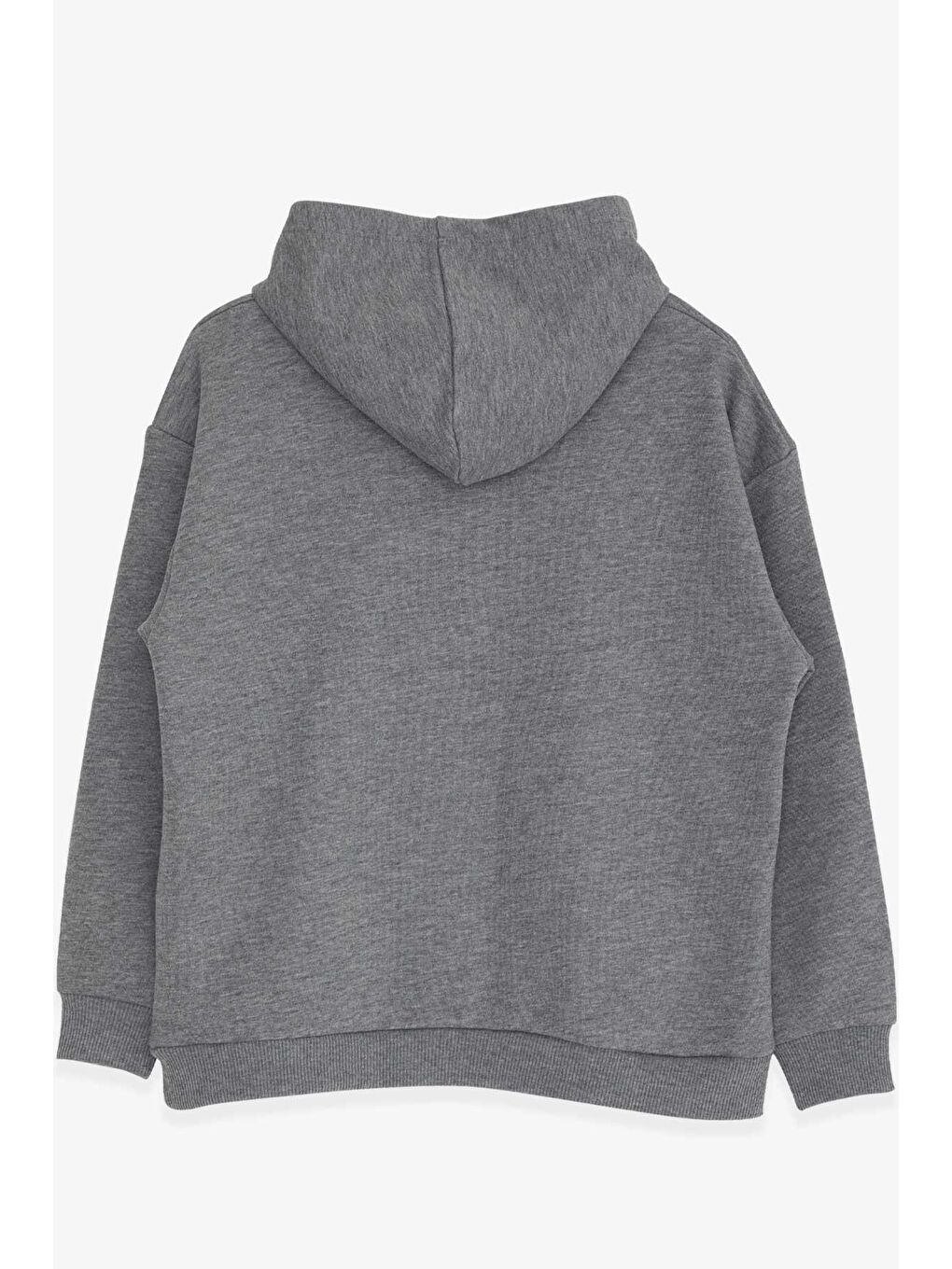 Breeze Gri-Siyah Erkek Çocuk Sweatshirt Nakışlı Yazı Baskılı Koyu Gri Melanj (9 Yaş) - 1