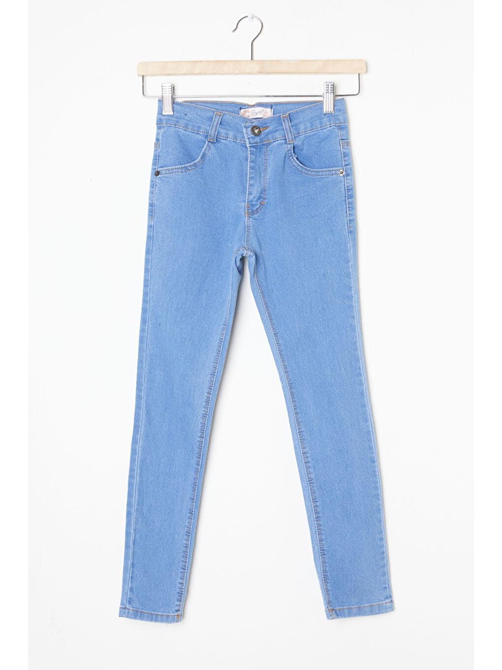 Kız Çocuk Elastanlı Mavi Jean Pantolon 16250