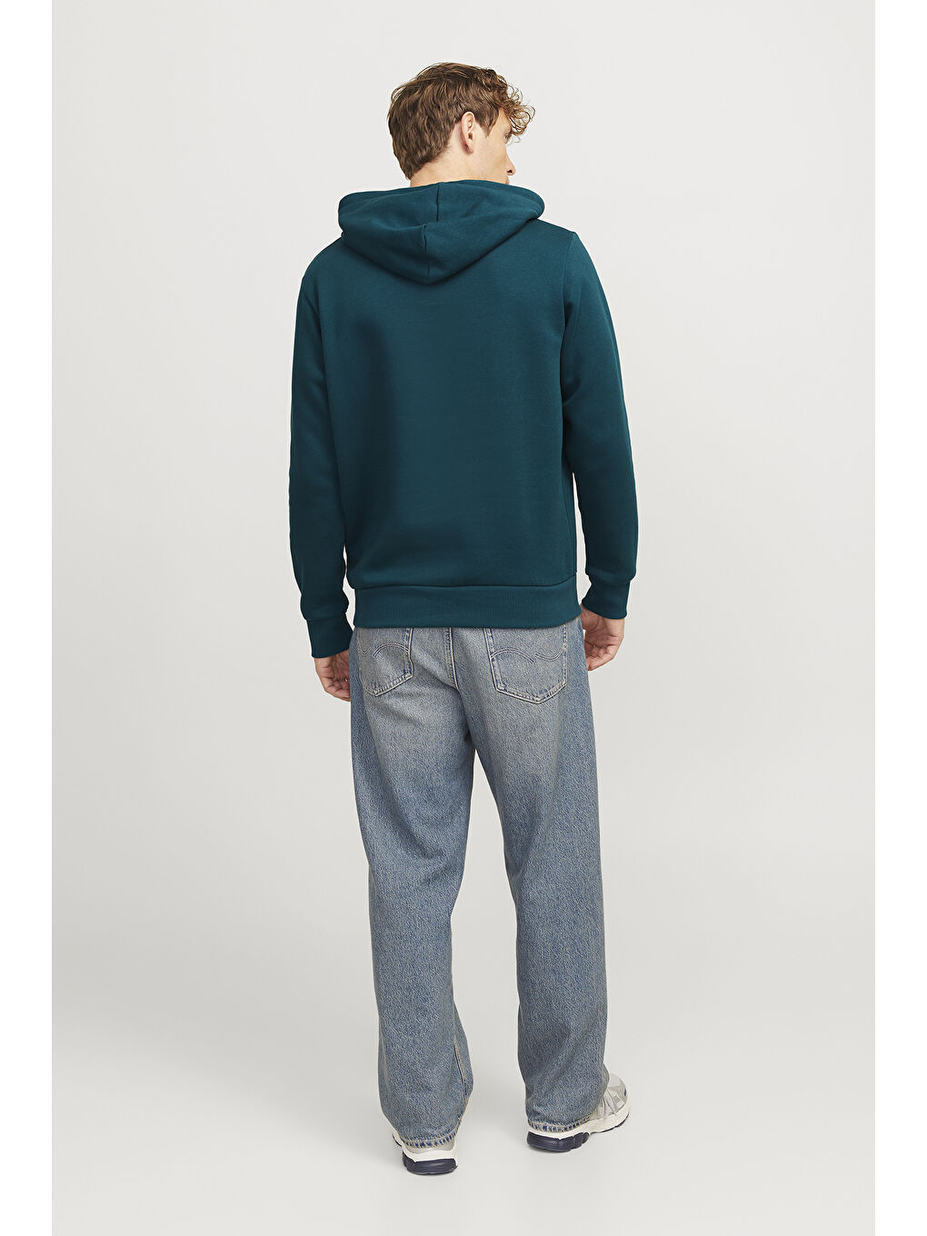 Jack & Jones Petrol Jjsouth Baskılı Pamuklu Regular Fit Kapüşonlu Erkek Sweat 12256820 - 3