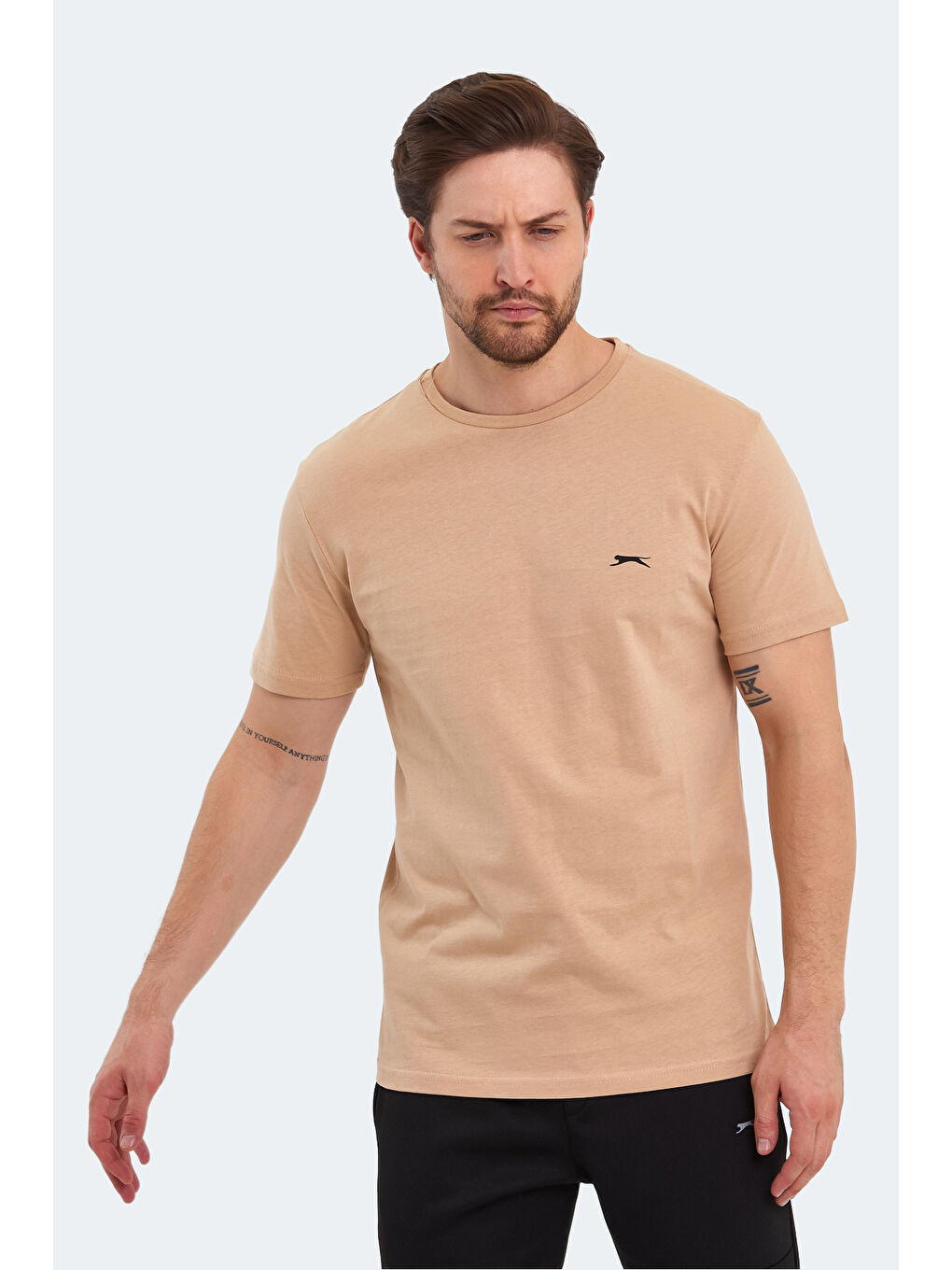 PATKA Erkek %100 Pamuk Tişört Bej-5