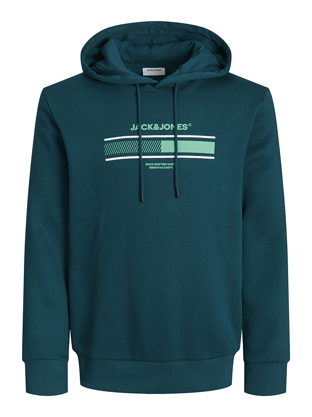 Jack & Jones Petrol Jjsouth Baskılı Pamuklu Regular Fit Kapüşonlu Erkek Sweat 12256820 - 6