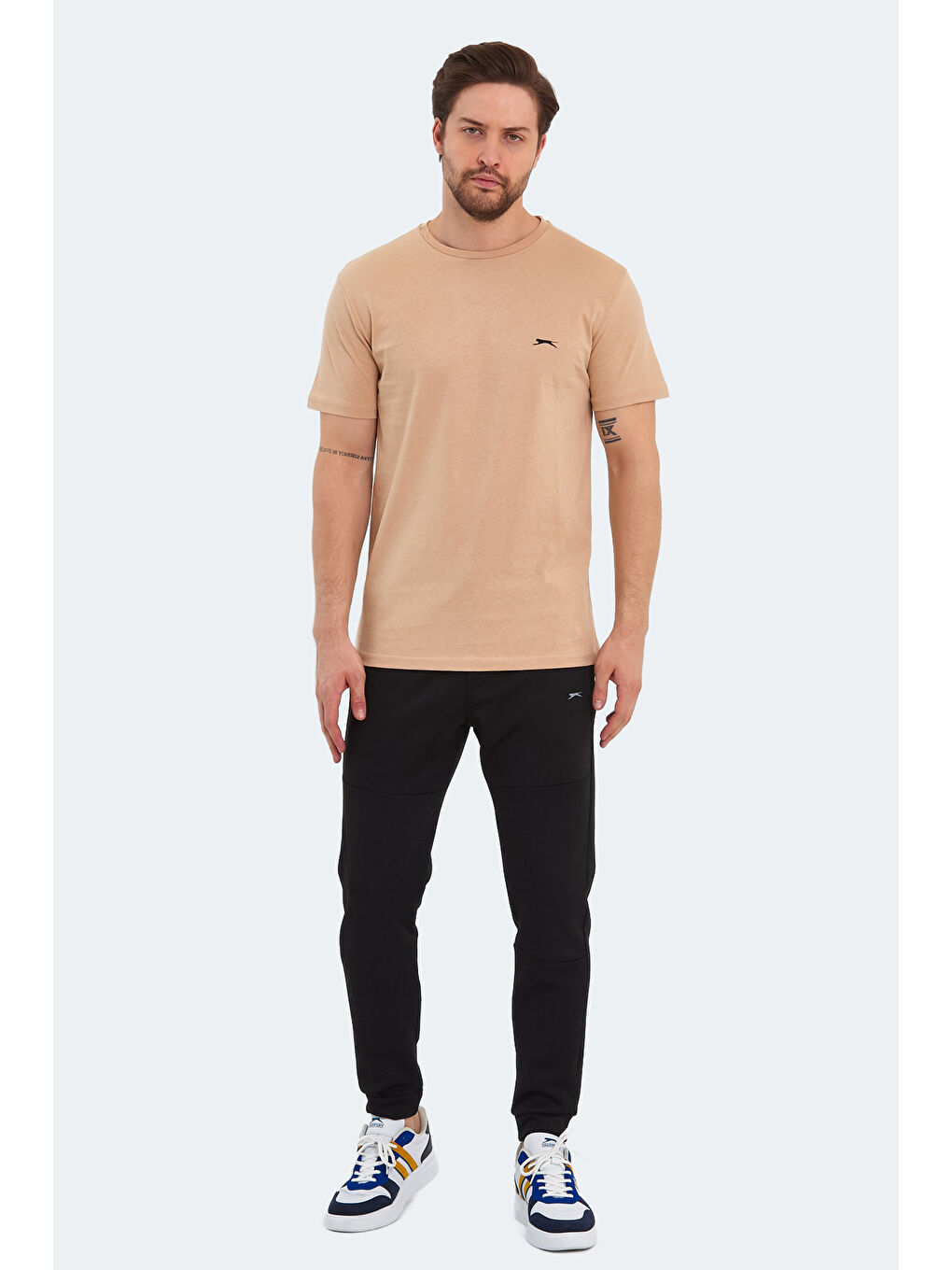 PATKA Erkek %100 Pamuk Tişört Bej-6