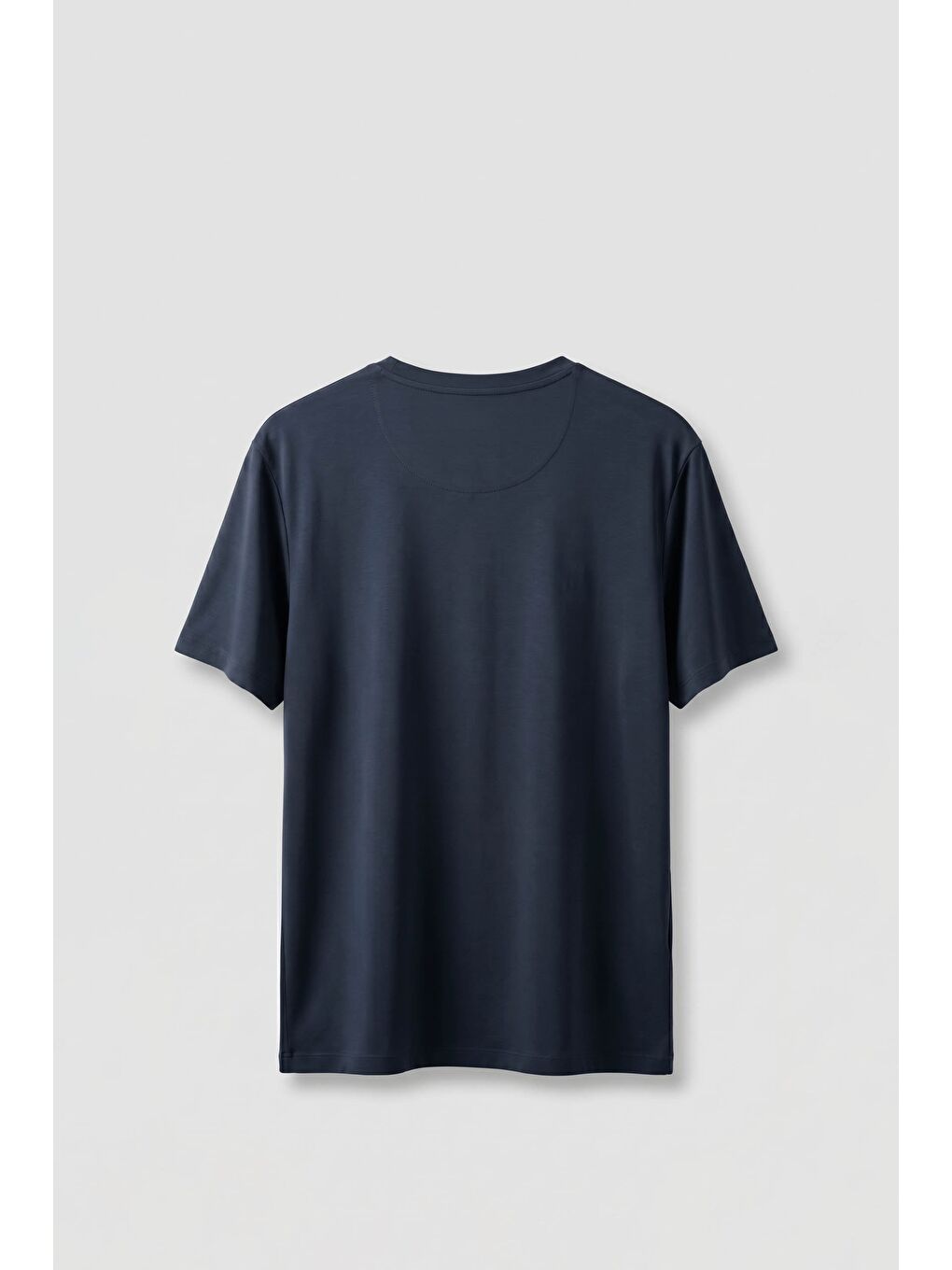 Erkek Slim Fit Bisiklet Yaka Basic T-Shirt Lacivert-1
