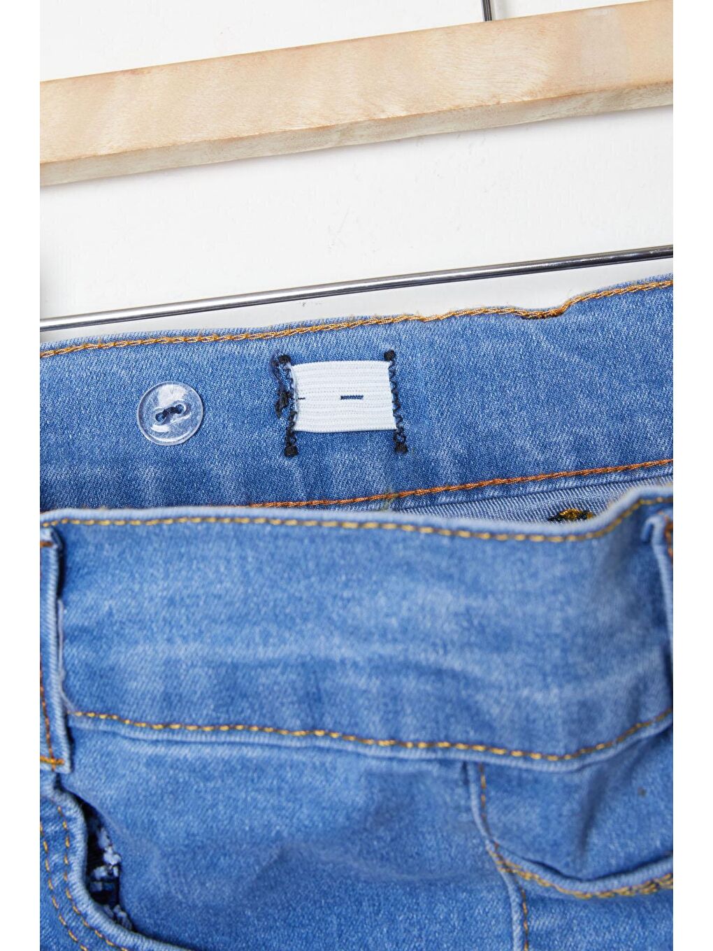 Kız Çocuk Elastanlı Mavi Jean Pantolon 16250-3