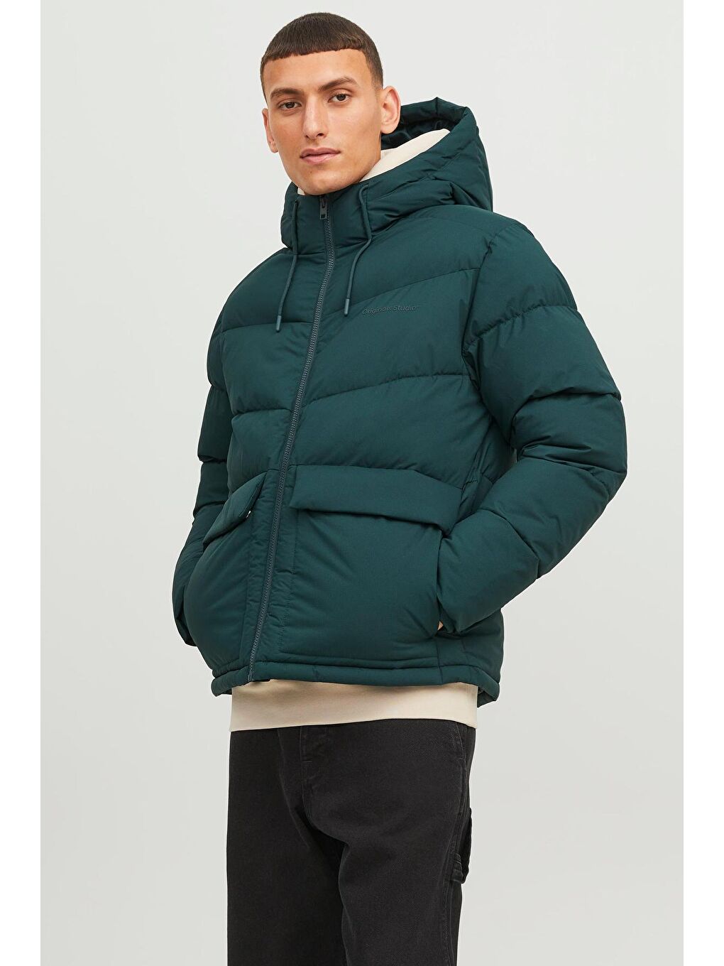 Jack & Jones Petrol Jorvesterbro Suya Dayanıklı Kapüşonlu Erkek Mont 12238849