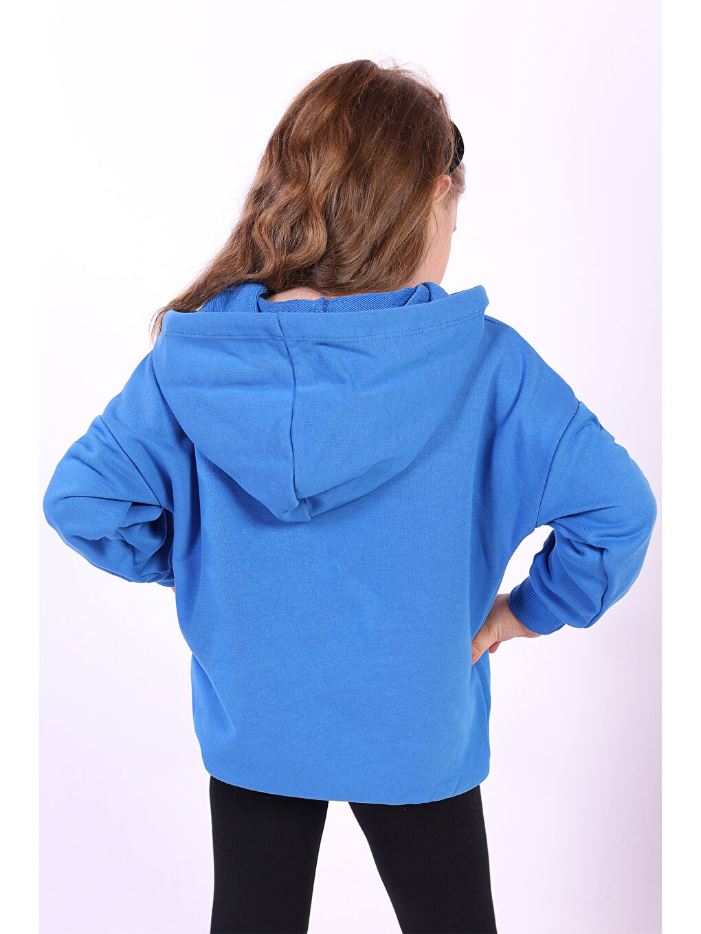 Mavi Kız Çocuk Kanguru Cepli Sweatshirt-1