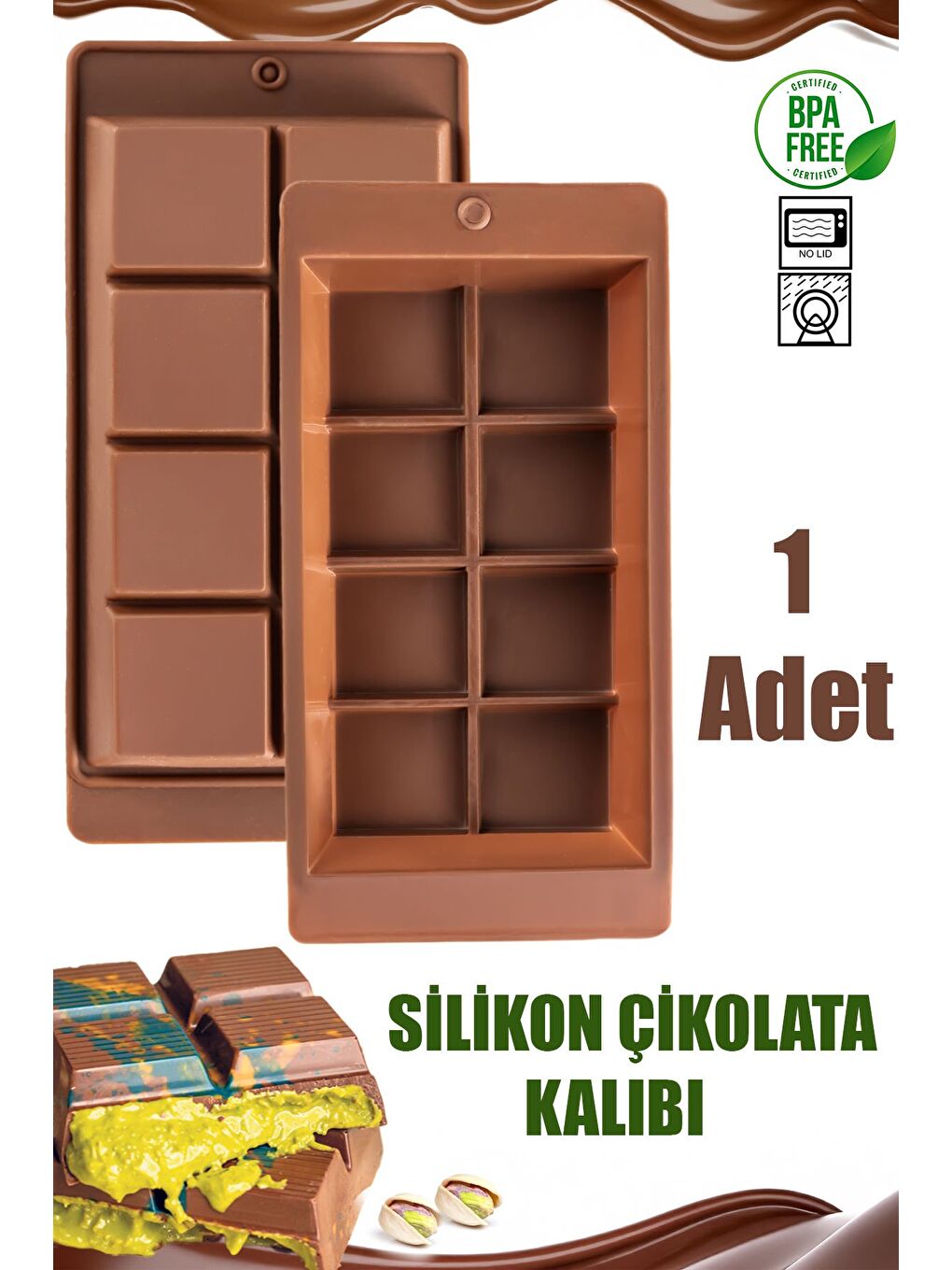 Kahverengi MYS 30301-1 Silikon Çikolata Yapma Kalıbı