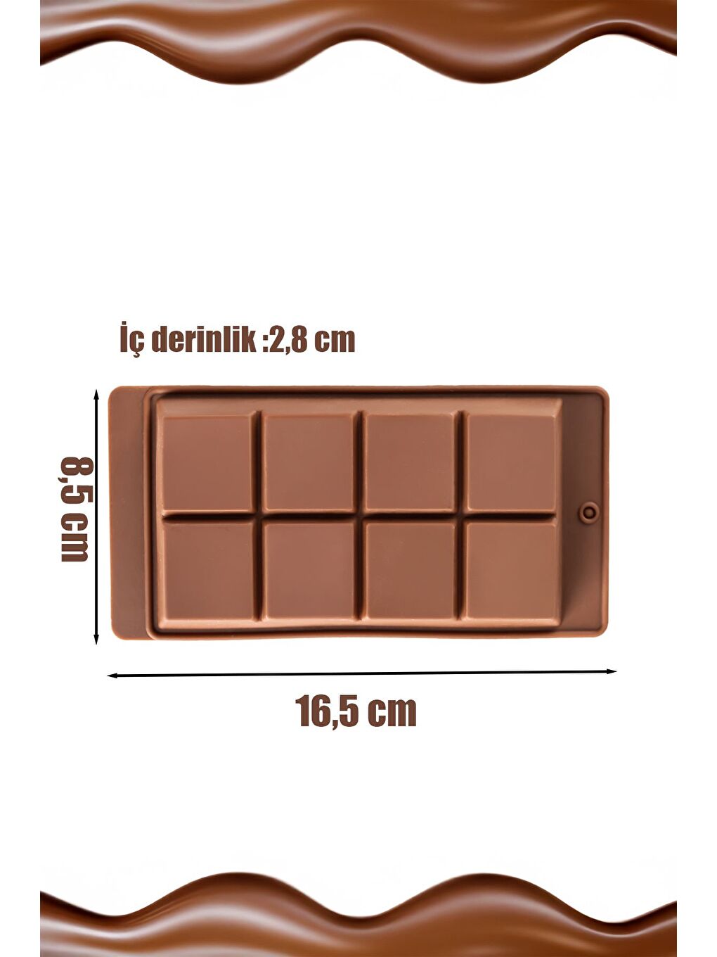 Kahverengi MYS 30301-1 Silikon Çikolata Yapma Kalıbı-1