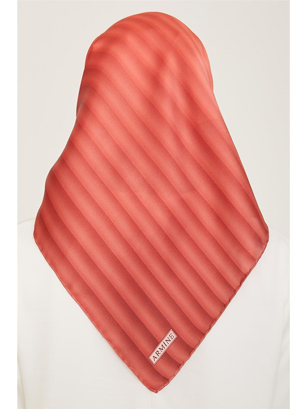 Turuncu Klasik Desenli Twill İpek Eşarp 24Ya9150 4 04-3