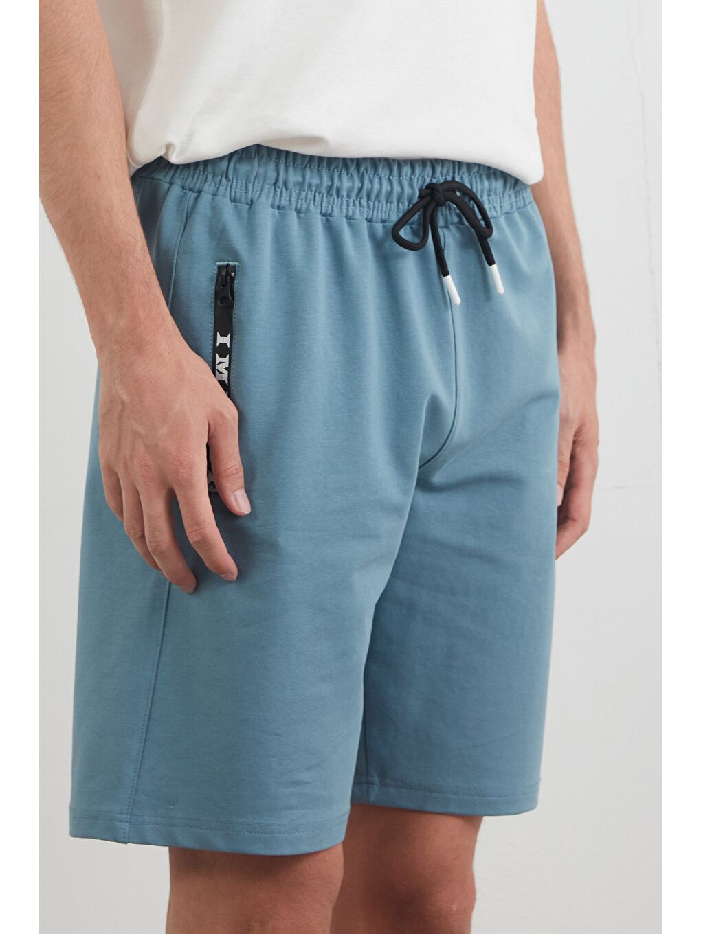 Mavi I`m Fast Baskılı Cebi Fermuarlı Şort-4
