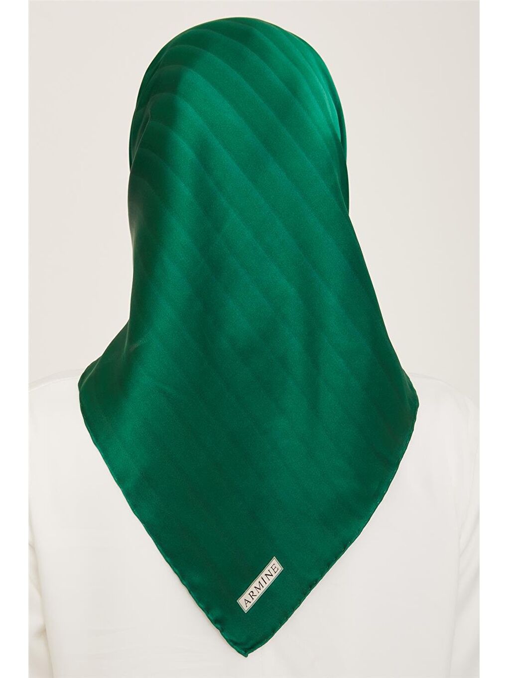 Yeşil Klasik Desenli Twill İpek Eşarp 24Ya9150 4 84-3