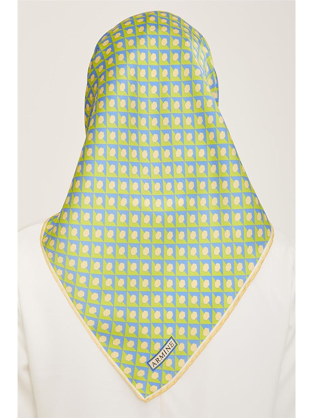 Yeşil Çiçek Desenli Sura İpek Eşarp 24Ya9110 34 51-3