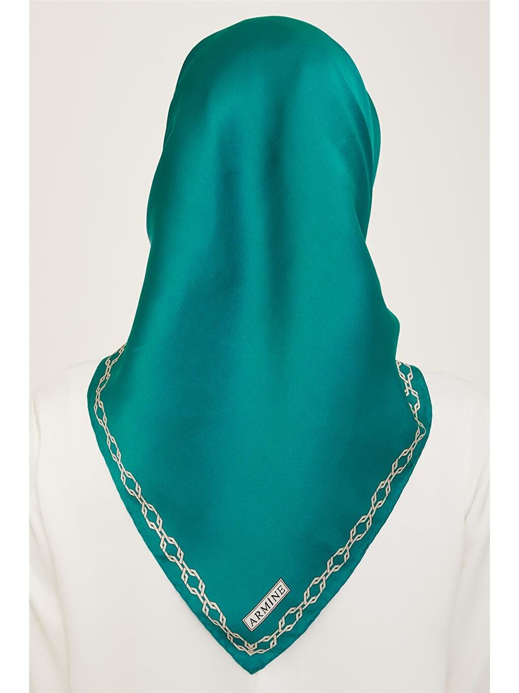 Yeşil Leopar Desenli Sura İpek Eşarp 24Ya9155 82-3