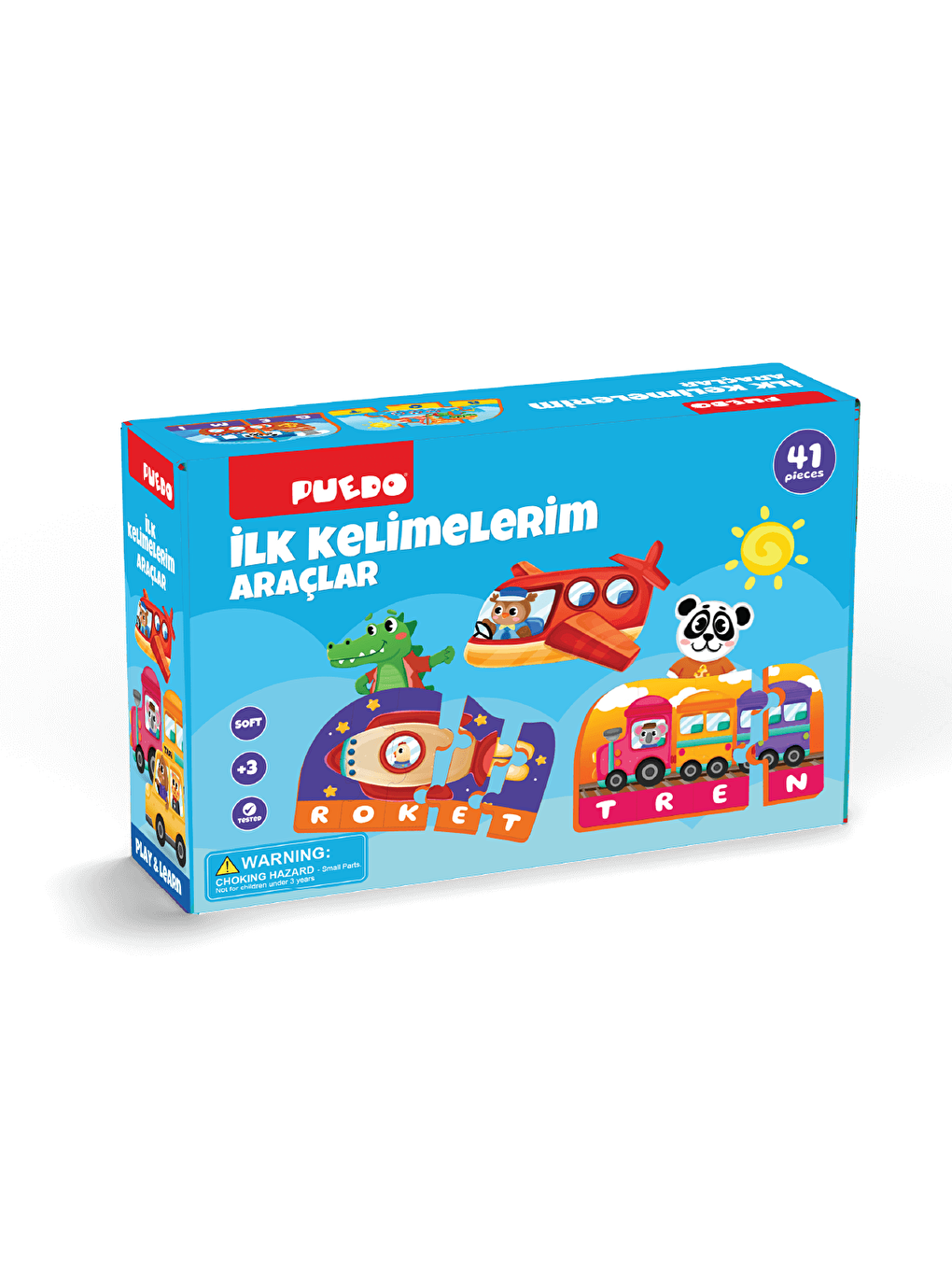 Puedo Renksiz İlk Kelimelerim Puzzle - Araçlar (41 Parça)