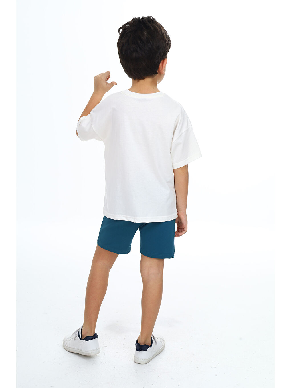 Ekru Erkek Çocuk Baskılı Şortlu Takım-3