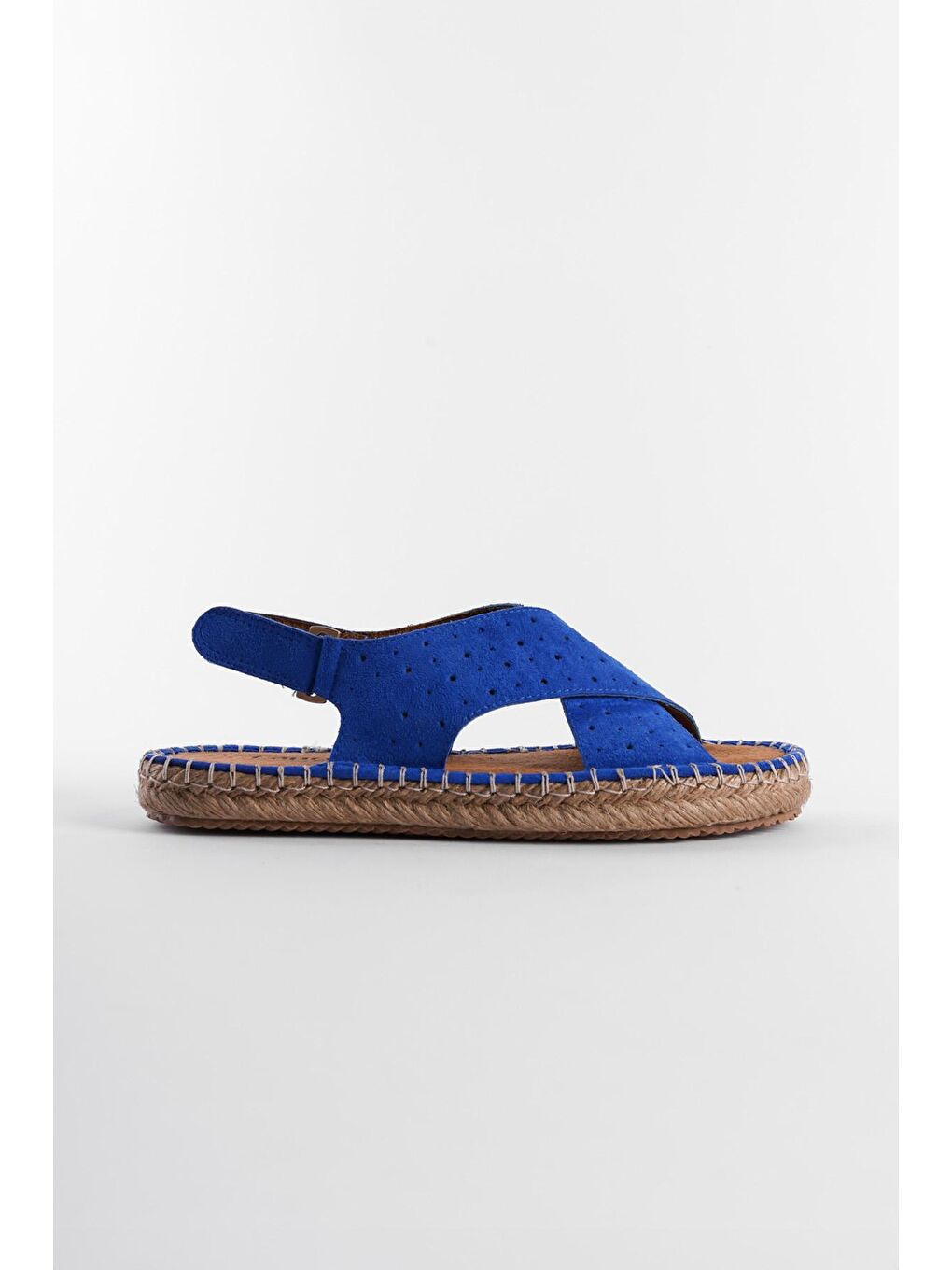 Mavi Çapraz Bantlı Kadın Espadril Sandalet-1