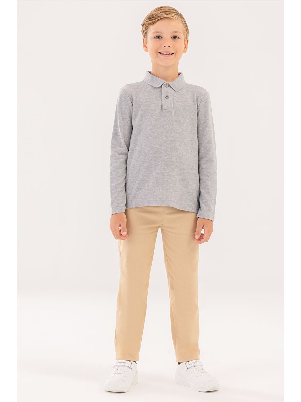Gri KU BASIC 15KDS04 4PR GRI MELANJ Erkek Çocuk Uzun Kol T-Shirt-2