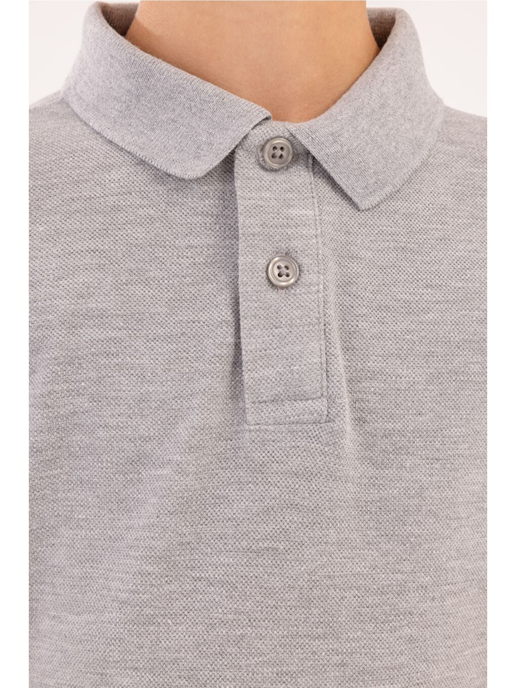 Gri KU BASIC 15KDS04 4PR GRI MELANJ Erkek Çocuk Uzun Kol T-Shirt-3