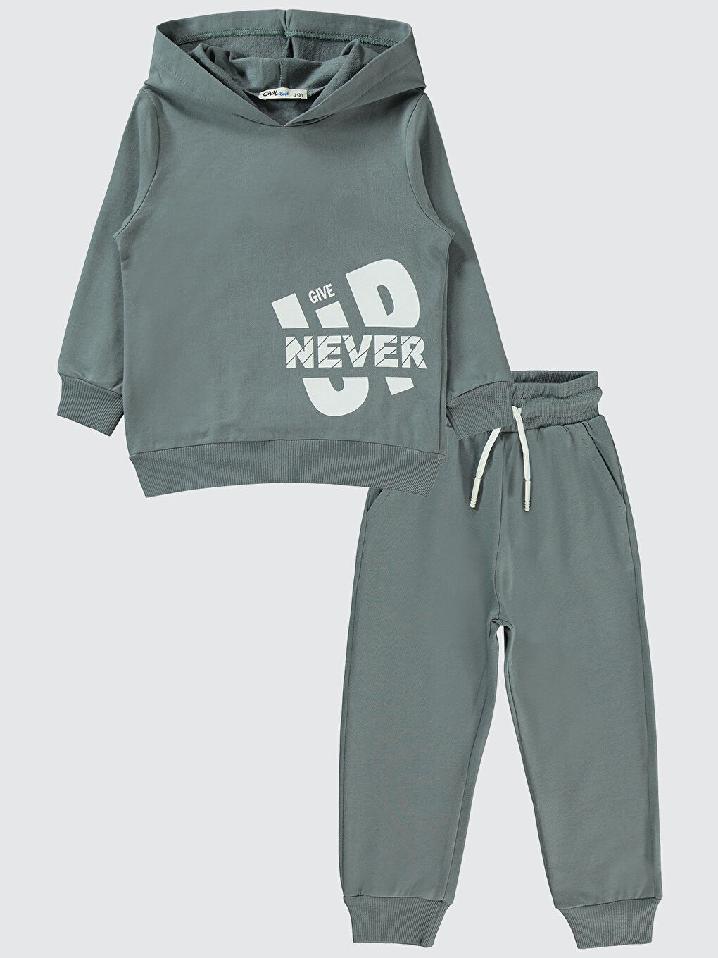 Gri Boys Erkek Çocuk Eşofman Takımı 2-5 Yaş Füme