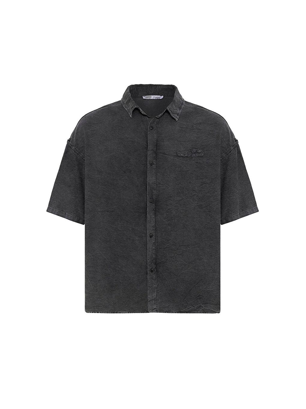 Arka Baskılı Oversize Gömlek Siyah-4