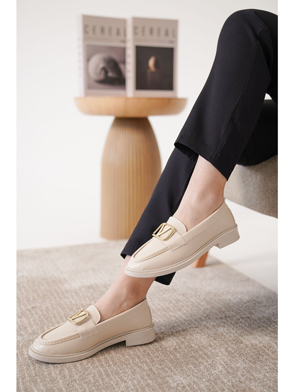 Bej D244 Günlük Ortopedik Laofer Kadın Ayakkabı-2