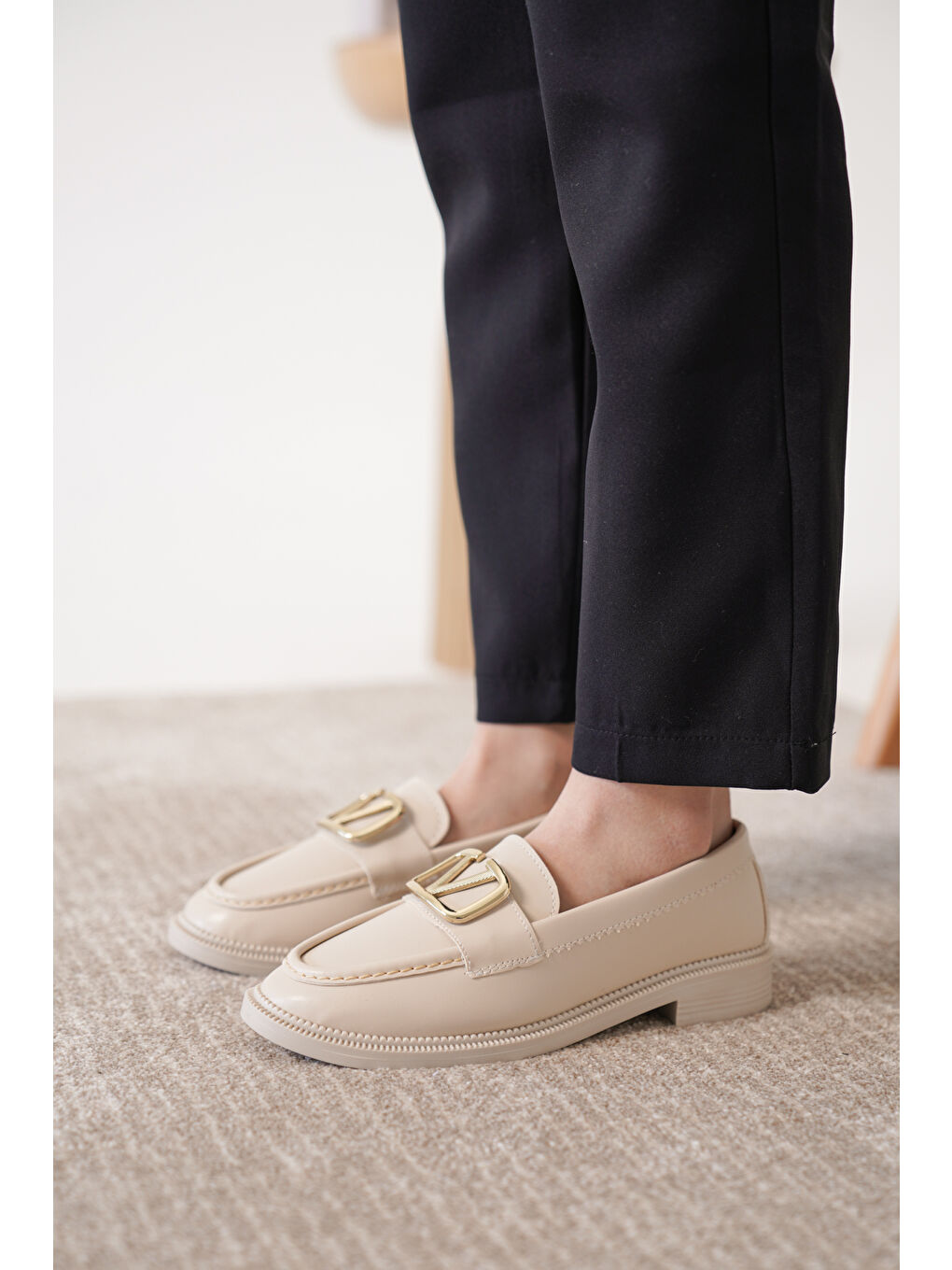 Bej D244 Günlük Ortopedik Laofer Kadın Ayakkabı-4