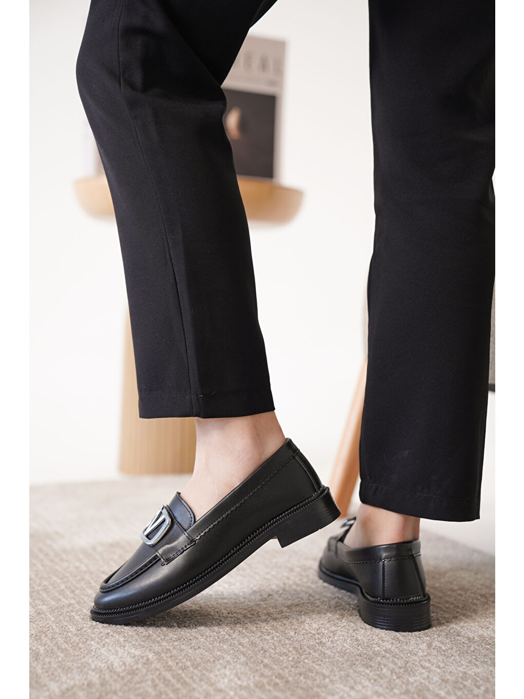 Siyah D244 Günlük Ortopedik Laofer Kadın Ayakkabı-3