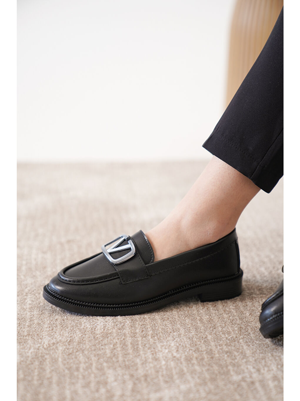 Siyah D244 Günlük Ortopedik Laofer Kadın Ayakkabı-4