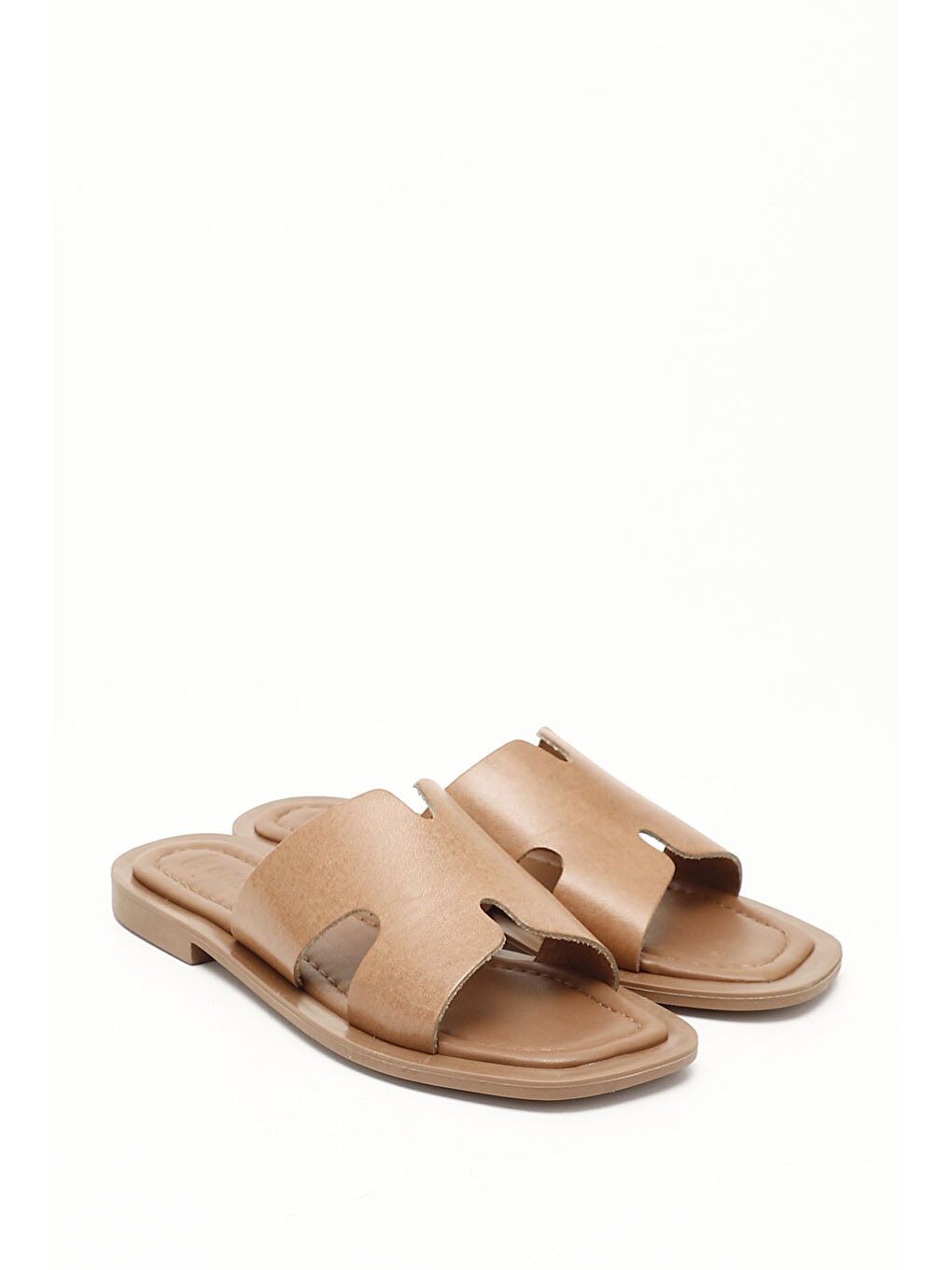 Kadın HAKİ-TABA Hakiki Deri Terlik-1