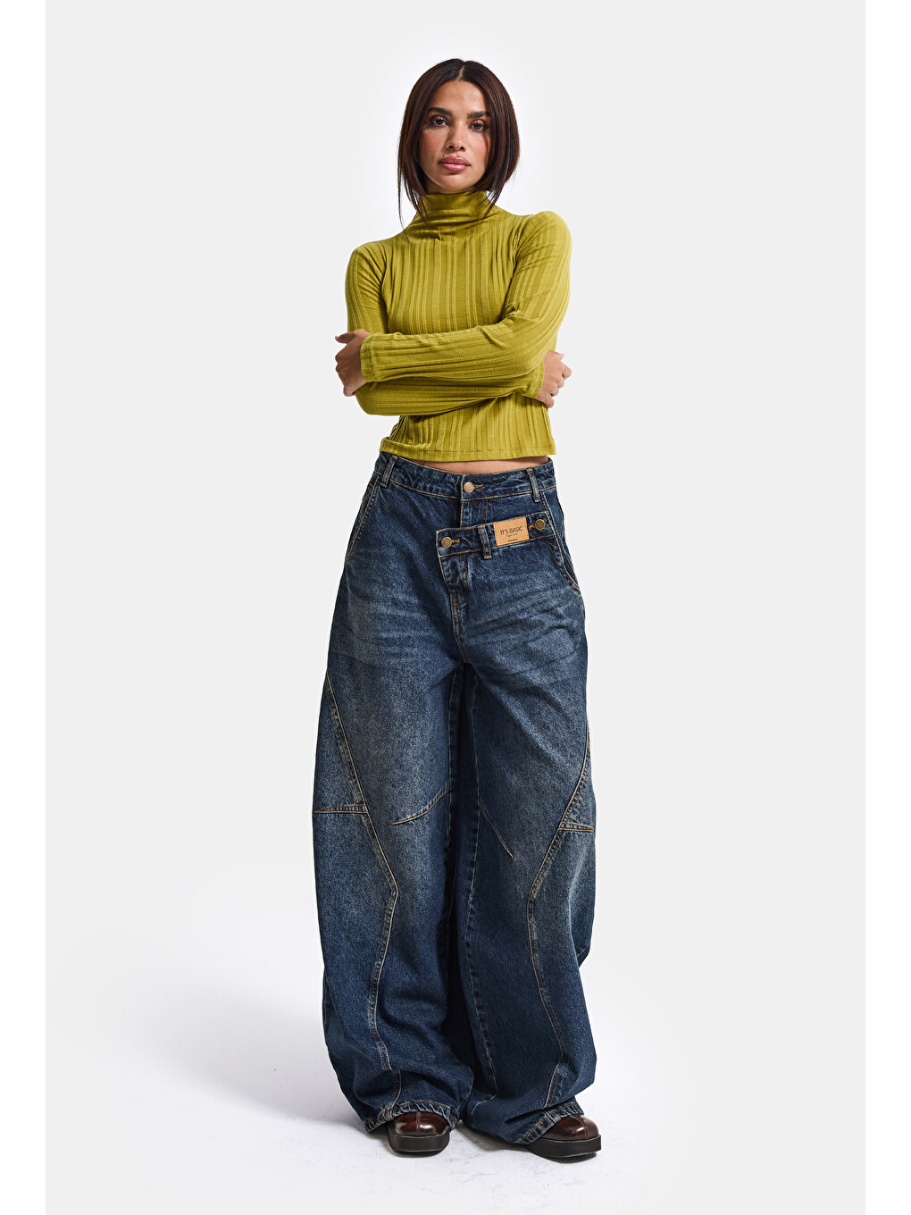 Mavi Kadın Jean Rengi 2w6-8 Barrel Fit Süper Bol Kesim Özel Tasarım Denim Jean