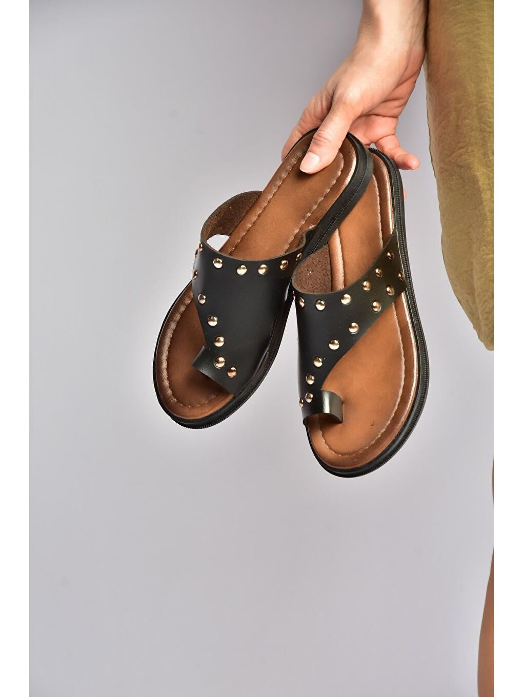 Siyah Kadın Terlik Y390450403-3