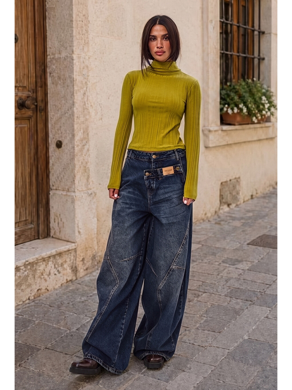 Mavi Kadın Jean Rengi 2w6-8 Barrel Fit Süper Bol Kesim Özel Tasarım Denim Jean-2